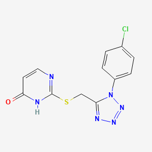 molecular formula C12H9ClN6OS B4653068 2-({[1-(4-chlorophenyl)-1H-tetrazol-5-yl]methyl}thio)-4(3H)-pyrimidinone 