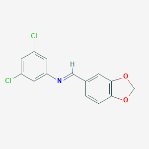 molecular formula C14H9Cl2NO2 B465307 N-[(E)-1,3-benzodioxol-5-ylmethylidene]-3,5-dichloroaniline CAS No. 315672-67-4