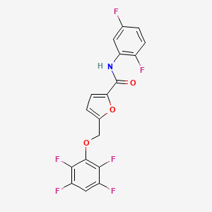 molecular formula C18H9F6NO3 B4653097 N-(2,5-difluorophenyl)-5-[(2,3,5,6-tetrafluorophenoxy)methyl]-2-furamide 