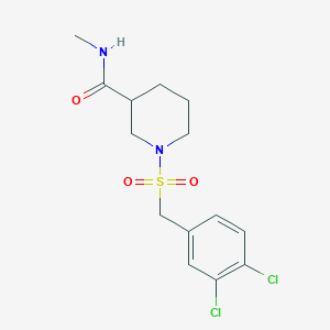 molecular formula C14H18Cl2N2O3S B4653103 1-[(3,4-dichlorobenzyl)sulfonyl]-N-methyl-3-piperidinecarboxamide 