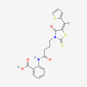 molecular formula C19H16N2O4S3 B4653107 2-({4-[4-oxo-5-(2-thienylmethylene)-2-thioxo-1,3-thiazolidin-3-yl]butanoyl}amino)benzoic acid 