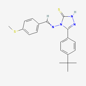 molecular formula C20H22N4S2 B4653124 5-(4-tert-butylphenyl)-4-{[4-(methylthio)benzylidene]amino}-4H-1,2,4-triazole-3-thiol 