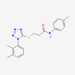 molecular formula C19H21N5OS B4653131 3-{[1-(2,3-dimethylphenyl)-1H-tetrazol-5-yl]thio}-N-(4-methylphenyl)propanamide 