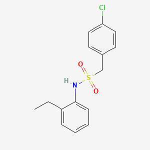 molecular formula C15H16ClNO2S B4653137 1-(4-chlorophenyl)-N-(2-ethylphenyl)methanesulfonamide 
