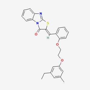 molecular formula C27H24N2O3S B4653149 2-{2-[2-(3-ethyl-5-methylphenoxy)ethoxy]benzylidene}[1,3]thiazolo[3,2-a]benzimidazol-3(2H)-one 