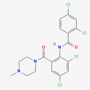 molecular formula C19H17Cl4N3O2 B4653159 2,4-dichloro-N-{2,4-dichloro-6-[(4-methyl-1-piperazinyl)carbonyl]phenyl}benzamide 