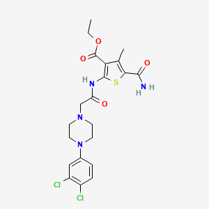 ethyl 5-(aminocarbonyl)-2-({[4-(3,4-dichlorophenyl)-1-piperazinyl]acetyl}amino)-4-methyl-3-thiophenecarboxylate