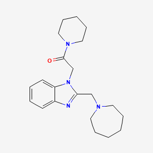 molecular formula C21H30N4O B4653173 2-(1-azepanylmethyl)-1-[2-oxo-2-(1-piperidinyl)ethyl]-1H-benzimidazole 