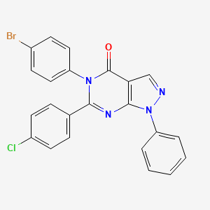 5-(4-bromophenyl)-6-(4-chlorophenyl)-1-phenyl-1,5-dihydro-4H-pyrazolo[3,4-d]pyrimidin-4-one
