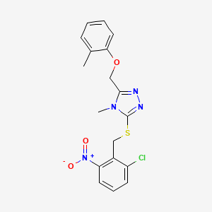 molecular formula C18H17ClN4O3S B4653191 3-[(2-chloro-6-nitrobenzyl)thio]-4-methyl-5-[(2-methylphenoxy)methyl]-4H-1,2,4-triazole 
