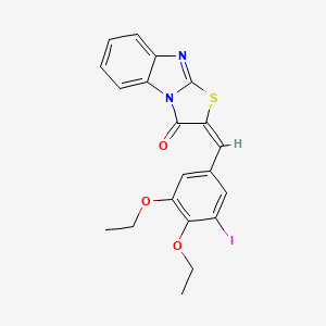 molecular formula C20H17IN2O3S B4653194 2-(3,4-diethoxy-5-iodobenzylidene)[1,3]thiazolo[3,2-a]benzimidazol-3(2H)-one 