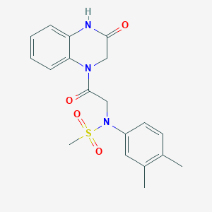 molecular formula C19H21N3O4S B4653212 N-(3,4-dimethylphenyl)-N-[2-oxo-2-(3-oxo-3,4-dihydro-1(2H)-quinoxalinyl)ethyl]methanesulfonamide 