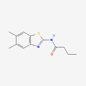 molecular formula C13H16N2OS B4653219 N-(5,6-dimethyl-1,3-benzothiazol-2-yl)butanamide 