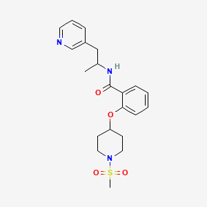 molecular formula C21H27N3O4S B4653227 N-[1-methyl-2-(3-pyridinyl)ethyl]-2-{[1-(methylsulfonyl)-4-piperidinyl]oxy}benzamide 