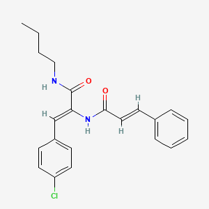 molecular formula C22H23ClN2O2 B4653234 N-butyl-3-(4-chlorophenyl)-2-(cinnamoylamino)acrylamide 