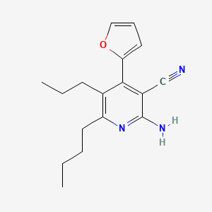 molecular formula C17H21N3O B4653247 2-amino-6-butyl-4-(2-furyl)-5-propylnicotinonitrile 