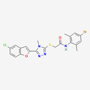 molecular formula C21H18BrClN4O2S B4653254 N-(4-bromo-2,6-dimethylphenyl)-2-{[5-(5-chloro-1-benzofuran-2-yl)-4-methyl-4H-1,2,4-triazol-3-yl]thio}acetamide 