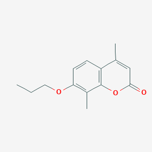 molecular formula C14H16O3 B4653262 4,8-dimethyl-7-propoxy-2H-chromen-2-one 