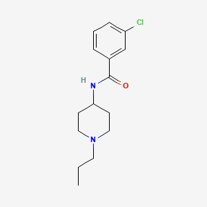 molecular formula C15H21ClN2O B4653279 3-chloro-N-(1-propyl-4-piperidinyl)benzamide 