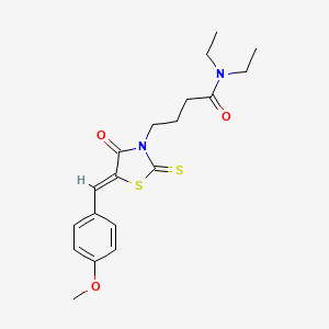 molecular formula C19H24N2O3S2 B4653299 N,N-diethyl-4-[5-(4-methoxybenzylidene)-4-oxo-2-thioxo-1,3-thiazolidin-3-yl]butanamide 