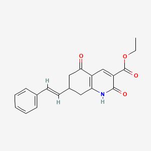 molecular formula C20H19NO4 B4653312 ethyl 2,5-dioxo-7-(2-phenylvinyl)-1,2,5,6,7,8-hexahydro-3-quinolinecarboxylate 