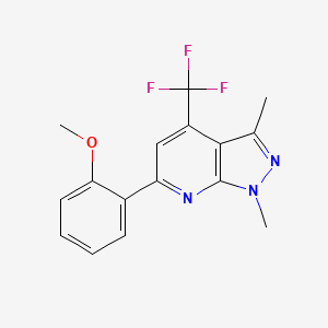 molecular formula C16H14F3N3O B4653316 6-(2-methoxyphenyl)-1,3-dimethyl-4-(trifluoromethyl)-1H-pyrazolo[3,4-b]pyridine 