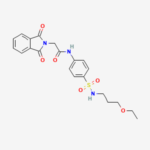 molecular formula C21H23N3O6S B4653326 2-(1,3-dioxo-1,3-dihydro-2H-isoindol-2-yl)-N-(4-{[(3-ethoxypropyl)amino]sulfonyl}phenyl)acetamide 