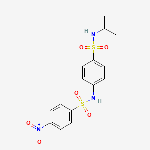 molecular formula C15H17N3O6S2 B4653328 N-{4-[(isopropylamino)sulfonyl]phenyl}-4-nitrobenzenesulfonamide 