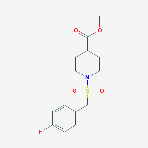 molecular formula C14H18FNO4S B4653336 methyl 1-[(4-fluorobenzyl)sulfonyl]-4-piperidinecarboxylate 