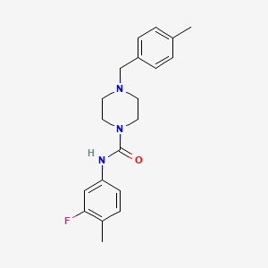 molecular formula C20H24FN3O B4653407 N-(3-fluoro-4-methylphenyl)-4-(4-methylbenzyl)-1-piperazinecarboxamide 