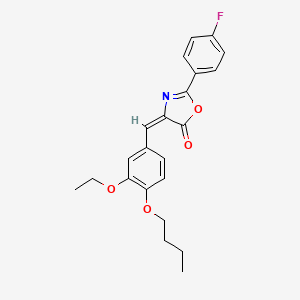 molecular formula C22H22FNO4 B4653455 4-(4-butoxy-3-ethoxybenzylidene)-2-(4-fluorophenyl)-1,3-oxazol-5(4H)-one 