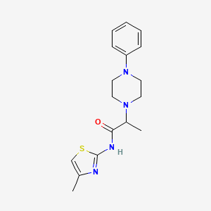 molecular formula C17H22N4OS B4653461 N-(4-methyl-1,3-thiazol-2-yl)-2-(4-phenyl-1-piperazinyl)propanamide 