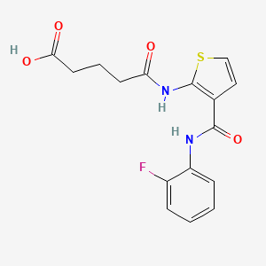 molecular formula C16H15FN2O4S B4653463 5-[(3-{[(2-fluorophenyl)amino]carbonyl}-2-thienyl)amino]-5-oxopentanoic acid 