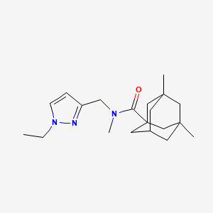 molecular formula C20H31N3O B4653468 N-[(1-ethyl-1H-pyrazol-3-yl)methyl]-N,3,5-trimethyl-1-adamantanecarboxamide CAS No. 1005609-71-1