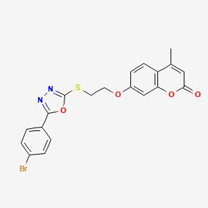 molecular formula C20H15BrN2O4S B4653486 7-(2-{[5-(4-bromophenyl)-1,3,4-oxadiazol-2-yl]thio}ethoxy)-4-methyl-2H-chromen-2-one 