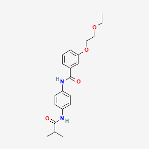 molecular formula C21H26N2O4 B4653494 3-(2-ethoxyethoxy)-N-[4-(isobutyrylamino)phenyl]benzamide 