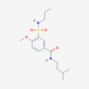 molecular formula C16H26N2O4S B4653516 4-methoxy-N-(3-methylbutyl)-3-[(propylamino)sulfonyl]benzamide 