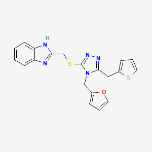 2-({[4-(2-furylmethyl)-5-(2-thienylmethyl)-4H-1,2,4-triazol-3-yl]thio}methyl)-1H-benzimidazole