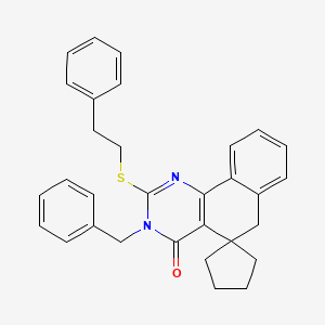3-benzyl-2-[(2-phenylethyl)thio]-3H-spiro[benzo[h]quinazoline-5,1'-cyclopentan]-4(6H)-one