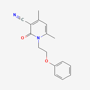 molecular formula C16H16N2O2 B4653535 4,6-dimethyl-2-oxo-1-(2-phenoxyethyl)-1,2-dihydro-3-pyridinecarbonitrile 
