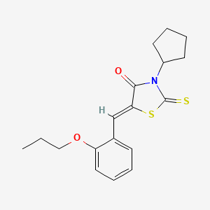 molecular formula C18H21NO2S2 B4653549 3-cyclopentyl-5-(2-propoxybenzylidene)-2-thioxo-1,3-thiazolidin-4-one 