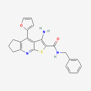 molecular formula C22H19N3O2S B4653556 3-amino-N-benzyl-4-(2-furyl)-6,7-dihydro-5H-cyclopenta[b]thieno[3,2-e]pyridine-2-carboxamide 