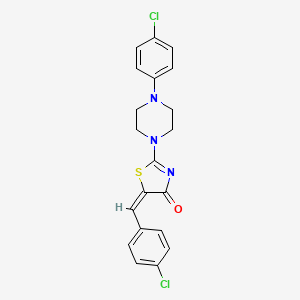 molecular formula C20H17Cl2N3OS B4653576 5-(4-chlorobenzylidene)-2-[4-(4-chlorophenyl)-1-piperazinyl]-1,3-thiazol-4(5H)-one 