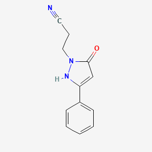 molecular formula C12H11N3O B4653581 3-(5-hydroxy-3-phenyl-1H-pyrazol-1-yl)propanenitrile 
