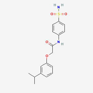 molecular formula C17H20N2O4S B4653597 N-[4-(aminosulfonyl)phenyl]-2-(3-isopropylphenoxy)acetamide 