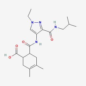 molecular formula C20H30N4O4 B4653602 6-[({1-ethyl-3-[(isobutylamino)carbonyl]-1H-pyrazol-4-yl}amino)carbonyl]-3,4-dimethyl-3-cyclohexene-1-carboxylic acid 