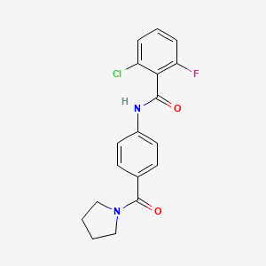 molecular formula C18H16ClFN2O2 B4653604 2-chloro-6-fluoro-N-[4-(1-pyrrolidinylcarbonyl)phenyl]benzamide 