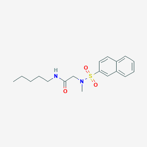 molecular formula C18H24N2O3S B4653615 N~2~-methyl-N~2~-(2-naphthylsulfonyl)-N~1~-pentylglycinamide 