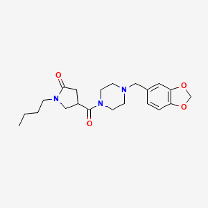 4-{[4-(1,3-benzodioxol-5-ylmethyl)piperazin-1-yl]carbonyl}-1-butylpyrrolidin-2-one