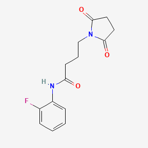 molecular formula C14H15FN2O3 B4653697 4-(2,5-dioxo-1-pyrrolidinyl)-N-(2-fluorophenyl)butanamide 